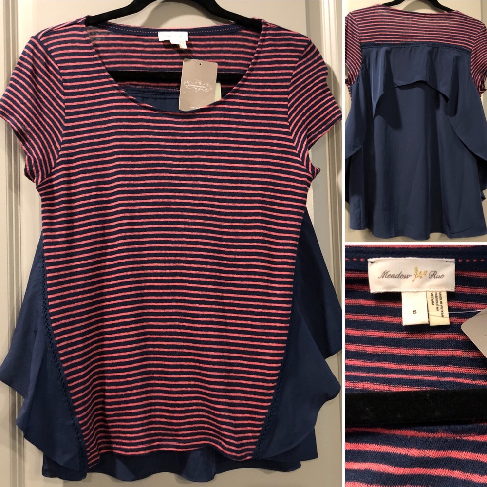 NEW Anthropologie | Meadow Rue Blue Red Stripe